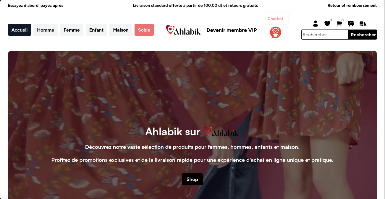 Screenshot of the Ahlabik homepage showcasing the user-friendly interface and product listings.